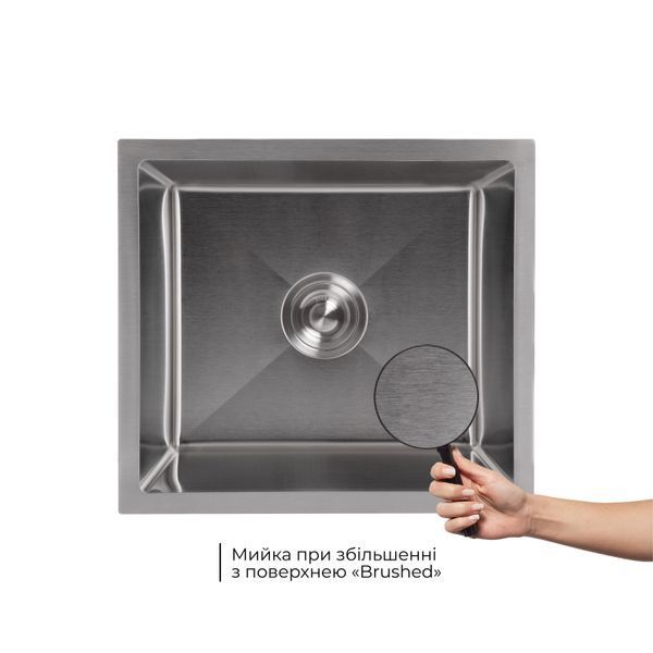 Мийка для кухні інтегрована під стільницю Lidz Handmade H4843 Brushed Steel 3,0/1,0 мм LDH4843BRU49441 SD00055565 фото