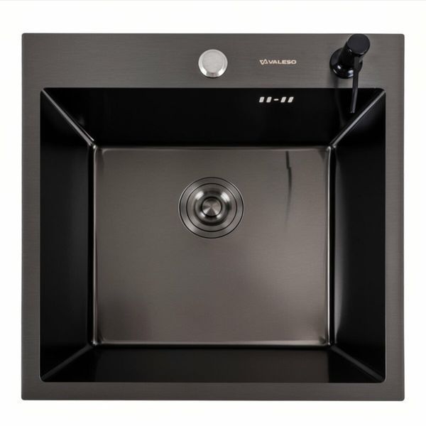 Комплект кухонної мийки Platinum Handmade 50*50 PVD 3.0/1.0 DECOR pl2332810 фото