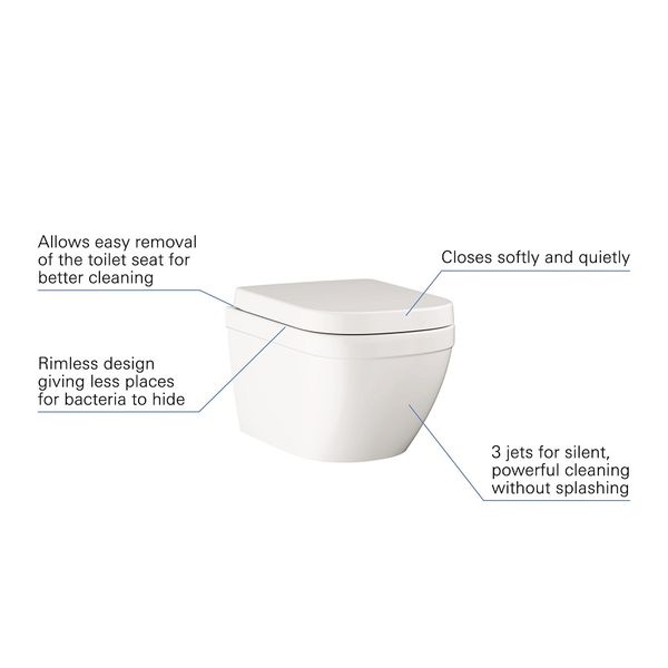 Euro Ceramic Унітаз настінного монтажу з сидінням (39554000) 39554000 фото