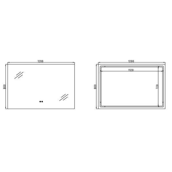 Дзеркало Qtap Taurus (TA1) 1200&times;800 мм з LED-підсвічуванням Touch, з антизапотіванням, з димером, рег. темп. кольору (3000-6500K) QTTAU120080048958 SD00055082 фото