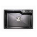 Кухонная мойка Platinum Handmade PVD 650х430х220 черная (толщина 3,0/1,5 корзина и дозатор в комплекте) 23624 фото 1