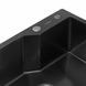 Кухонная мойка Platinum Handmade PVD 650х430х220 черная (толщина 3,0/1,5 корзина и дозатор в комплекте) 23624 фото 4