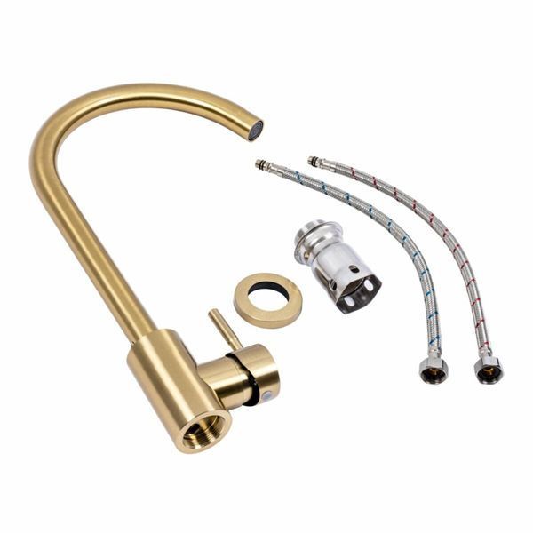 Комплект кухонної мийки Platinum Handmade 50*50 PVD Gold 3.0 - 1.0 pl23555 фото