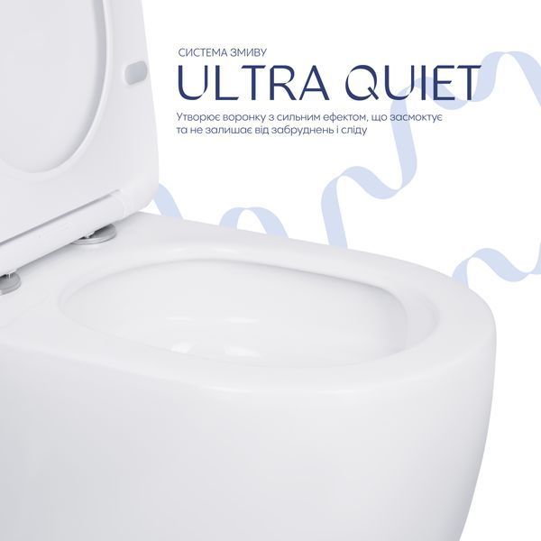 Унітаз-компакт Qtap Robin Ultra Quiet безободковий з сидінням Soft-close QT13226089AW SD00051949 фото