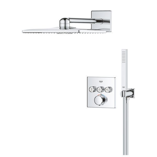 Душова система прихованого монтажу термостатична Grohe QuickFix Precision SmartControl Cube 34875000 CV034356 фото