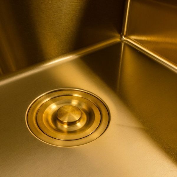 Комплект кухонної мийки Platinum Handmade 50*50 PVD Gold 3.0 - 1.0 pl23555 фото