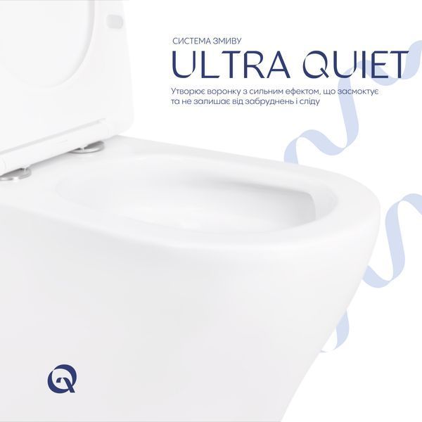 Унитаз-компакт Qtap Cardinal Ultra Quiet безободковый с сиденьем Soft-close QT04222168AUQ3W SD00051950 фото
