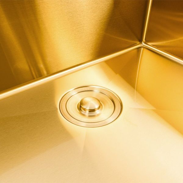 Комплект кухонної мийки Platinum Handmade 60*50 PVD Gold OB-D91B pl235223 фото