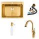 Комплект кухонної мийки Platinum Handmade 60*50 PVD Gold OB-D91B pl235223 фото 1