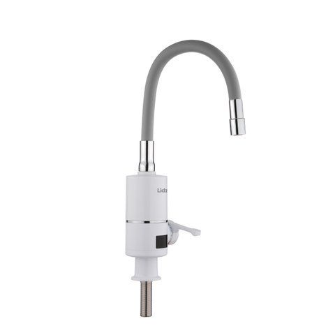 Проточний кран-водонагрівач з гнучким виливом для кухні Lidz Warm 065 LDWAR065GRE49096 White/Grey SD00055220 фото