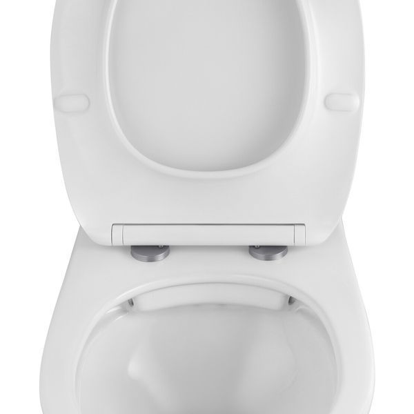Комплект 4 в 1: Інсталяція Grohe Solido 2 в 1 38971000 + Панель змиву для унітаза Grohe Even Black 38966KV0 + Унітаз безободковий Kroner Oker WHI533536 RIMLESS з сидінням Slim Duroplast / Soft-close / Quick relase KO533536WHIR (38971966KV0KO53R) CV036756 фото