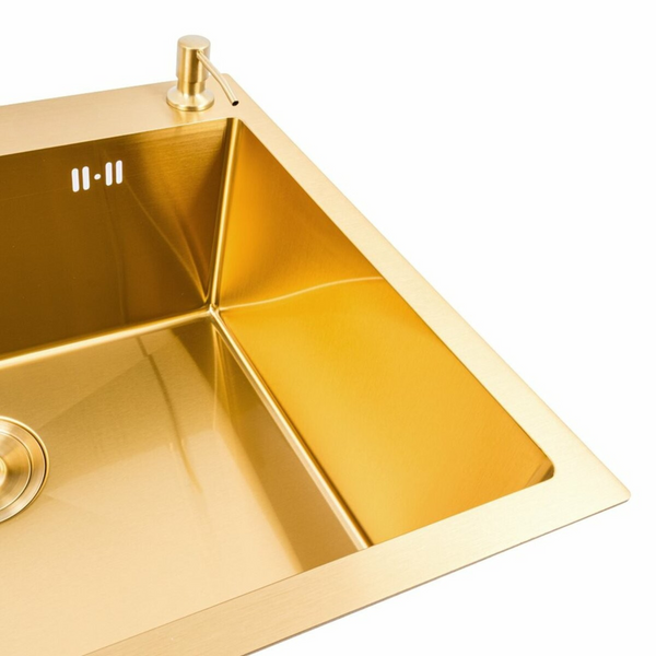 Комплект кухонної мийки Platinum Handmade 60*50 PVD Gold NES-JL7 pl23522 фото