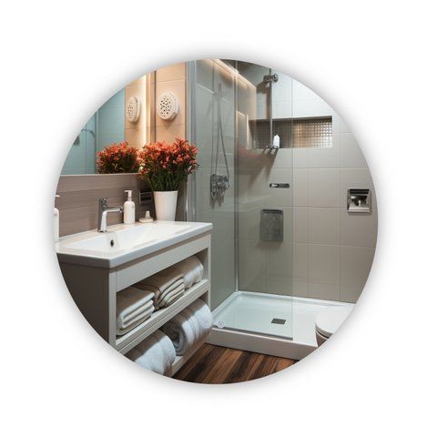 Дзеркало Qtap Taurus R600 з LED-підсвічуванням Touch, з антизапотіванням, з димером, рег. темп. кольору (3000-6500K) QT2478R607 SD00052314 фото