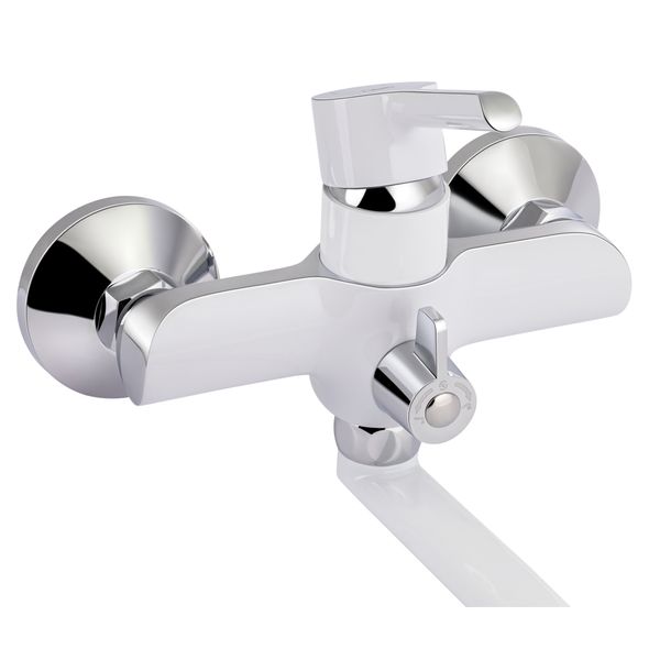 Змішувач для ванни Qtap Grand з поворотним виливом (з душовим гарнітуром) QTGRAWCR005 Chrome/White SD00039612 фото