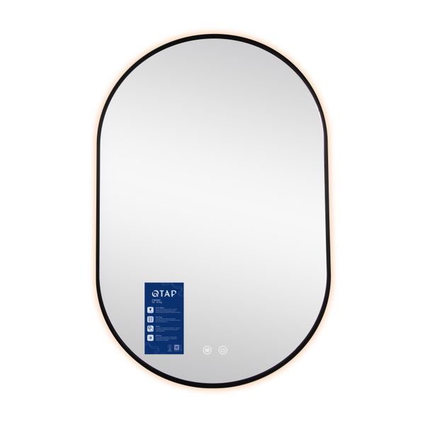 Зеркало Qtap Scorpio (SC1) с LED-подсветкой Touch, с антизапотеванием, с диммером, рег. темп. цвета (3000-6500K) Black QTSC600900 SD00055402 фото