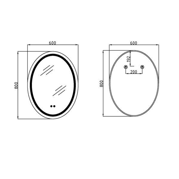 Дзеркало Qtap Mideya (DC-F801) 600х800 з LED-підсвічуванням Touch, з антизапотіванням, димером QT2078F801W SD00034655 фото
