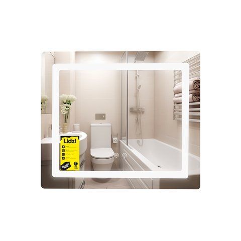 Дзеркало Lidz Kubis (KU2) 700х600 з LED-підсвічуванням Touch, з антизапотіванням, з димером, рег. яскравості LDKU60070049286 SD00055410 фото