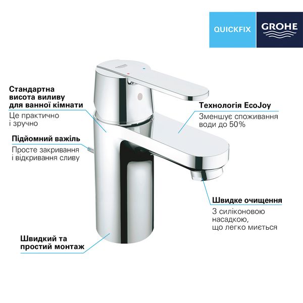 Змішувач для раковини Grohe QuickFix Get S-Size 32883000 CV030573 фото