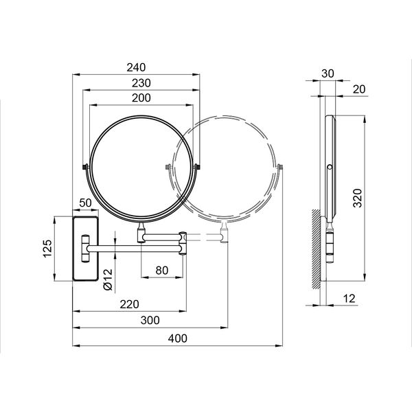 Зеркало косметическое Qtap Liberty ORO 1147 SD00031742 фото