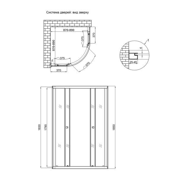 Душевая кабина Lidz Latwa SC90x90.SAT.LOW.DGR, стекло темное тонированное 4 мм без поддона SD00054875 фото