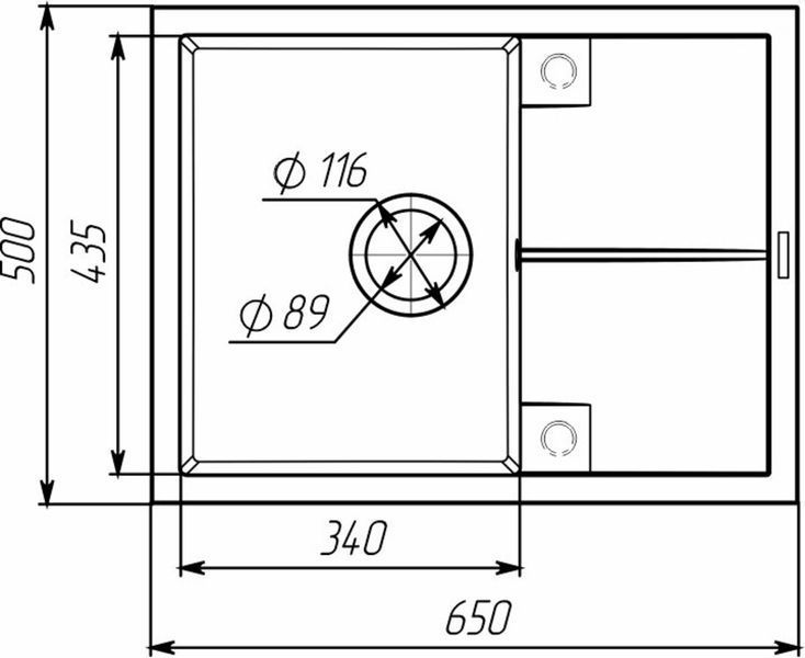 Гранитная мойка для кухни VALESO CRIPTA 6550 матовая Сафари 51365 фото