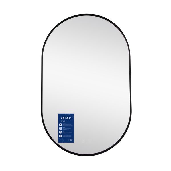 Дзеркало Qtap Scorpio (SC1) з LED-підсвічуванням Touch, з антизапотіванням, з димером, рег. темп. кольору (3000-6500K) Black QTSC500800 SD00055400 фото