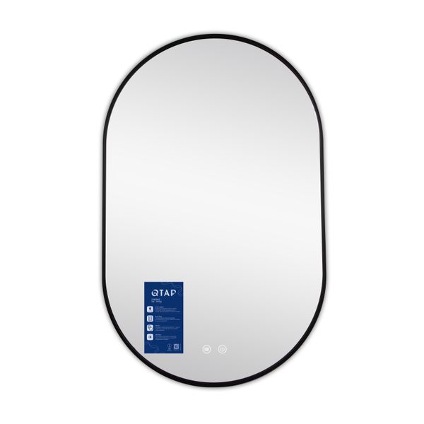 Дзеркало Qtap Scorpio (SC1) з LED-підсвічуванням Touch, з антизапотіванням, з димером, рег. темп. кольору (3000-6500K) Black QTSC500800 SD00055400 фото