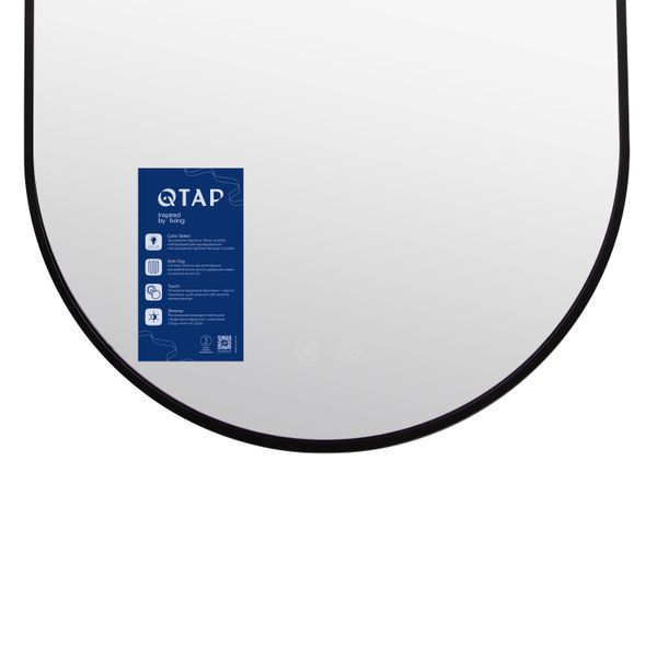 Дзеркало Qtap Scorpio (SC1) з LED-підсвічуванням Touch, з антизапотіванням, з димером, рег. темп. кольору (3000-6500K) Black QTSC500800 SD00055400 фото