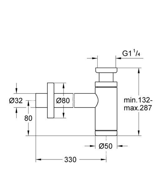 Сифон для раковини 1 1/4 дюйму (28912GN0) 28912GN0 фото