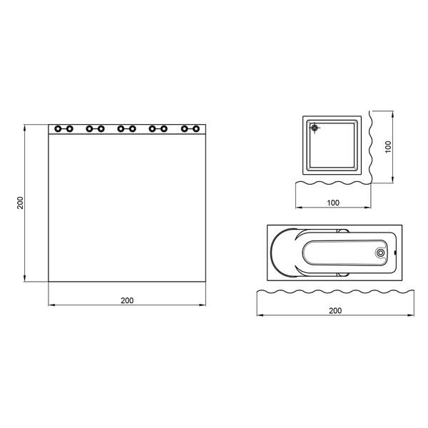 Шторка для ванной Qtap Tessoro PA62782 200х200 SD00034689 фото