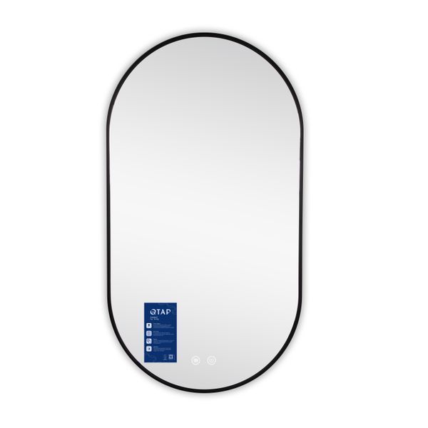 Дзеркало Qtap Scorpio (SC1) з LED-підсвічуванням Touch, з антизапотіванням, з димером, рег. темп. кольору (3000-6500K) Black QTSC500900 SD00055401 фото