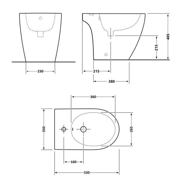 Біде підлогове Qtap Presto Quadro 540&times;340&times;400 мм, White QTPRE29W49124 SD00055248 фото